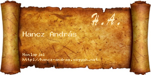 Hancz András névjegykártya